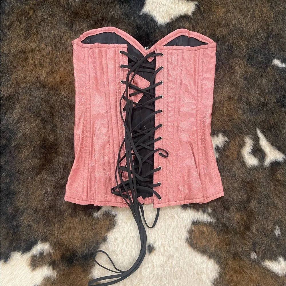 Pink Corset Top with Zipper - Picture 2 of 2